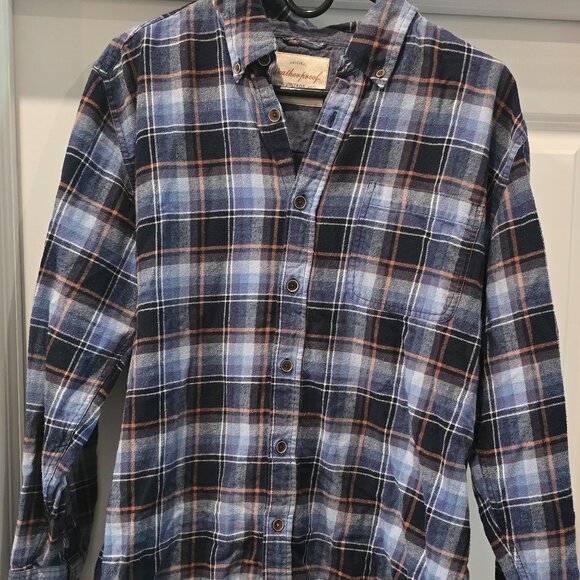 Neutral Blues Flannel Button Up Shirt - Picture 1 of 3